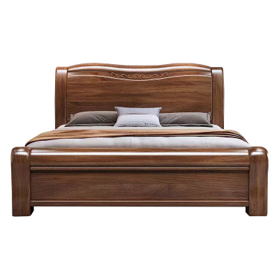 臻远ZY4022921胡桃木实木床1.5米单人床