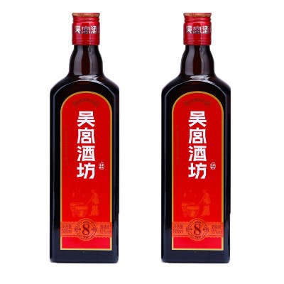酒厂直营-同里红吴宫酒坊8年陈半干型黄酒花雕酒熬阿胶黄酒500ml*2瓶装