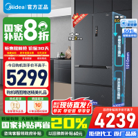 [官方正品]美的501升法式多门M60系列一级变频双循环家用无霜大容风冷冰箱灰色MR-526WUFPZE以旧换新