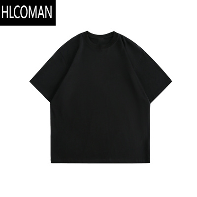 HLCOMANlemanism短袖T恤男潮牌300g纯色半袖情侣宽松打底体恤衫