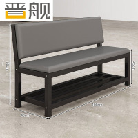 晋舰长条凳软包沙发换鞋凳等候靠背休息区长条椅子100*45*80cm双层