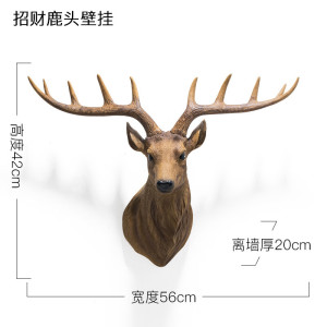 维诺亚美式复古鹿头壁挂客厅玄关电视背景墙装饰品欧式立体鹿角墙上挂饰