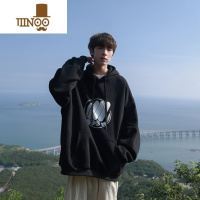 YANXUE装男士卫衣宽松连帽印花套头衫ins情侣潮牌运动外套
