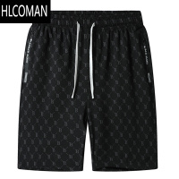HLCOMAN大码花短裤男士夏季冰丝潮流五分沙滩裤满印休闲大裤衩胖子中裤子