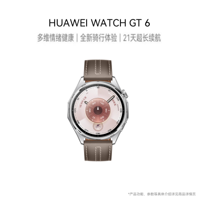 [智能手表]HUAWEI WATCH GT6 (ATM-B19) 46mm 灰色复合素皮表带 冰川灰