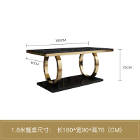 轻奢大理石餐桌椅组合 后现代简约ins简欧新古典设计师长方形客厅