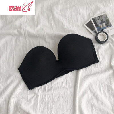 性感防滑文胸罩无钢圈无肩带隐形小胸聚拢薄款无痕婚纱内衣抹胸女装费琳胸罩