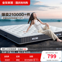 全友家居正反两用床垫软硬白色暗花针织面料床垫五区袋装弹簧乳胶床垫床垫