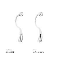 999纯银拉丝水滴防丢耳环女耳环耳饰个性简约2025新款礼物送女朋友老婆情人节七夕生日礼物