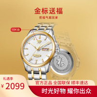 天王金标送福18K金logo尊享版男表商务大气大表盘男士机械表双日历腕表51507