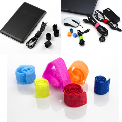 6条装魔术贴扎带电线收纳理线器电源线整理绑带绕线器理线扎带塑料捆线带映源混色6条装