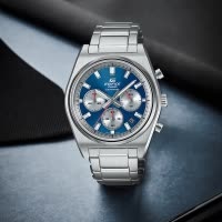 卡西欧旗舰店手表男正品Edifice限量商务简约三针蓝宝石镜面钢带防水男士电子日韩石英表 男EFB-730D