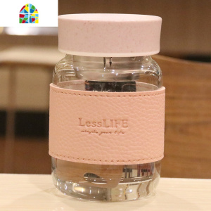 带茶隔玻璃杯韩版清新女随手杯学生可爱防漏水瓶牛奶杯创意水杯子 FENGHOU