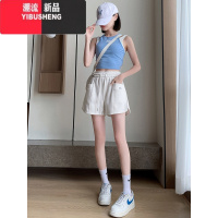 YIBUSHENG美式运动短裤女季薄款2024新款高腰显瘦外穿休闲宽松阔腿五分裤