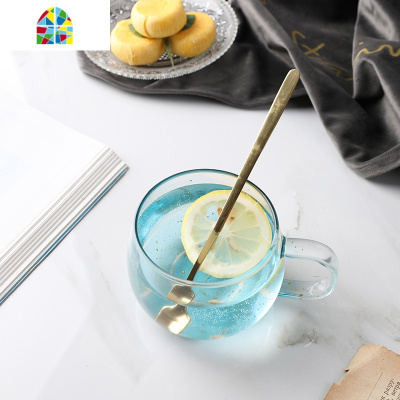 耐热玻璃冷水壶防爆家用北欧ins凉茶壶套装渐变色凉白开壶大容量 FENGHOU 一生一世(一壶一杯)不含竹盘凉水壶