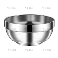 翌嘉YJ40625016 304不锈钢铂金碗学校汤碗真空双层碗防烫碗米饭碗儿童隔热碗 20cm