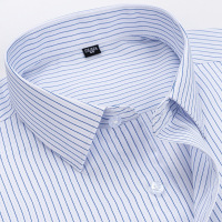 春夏新款长袖棉质衬衫男士商务正装中年免烫时尚条纹衬衣男装_340