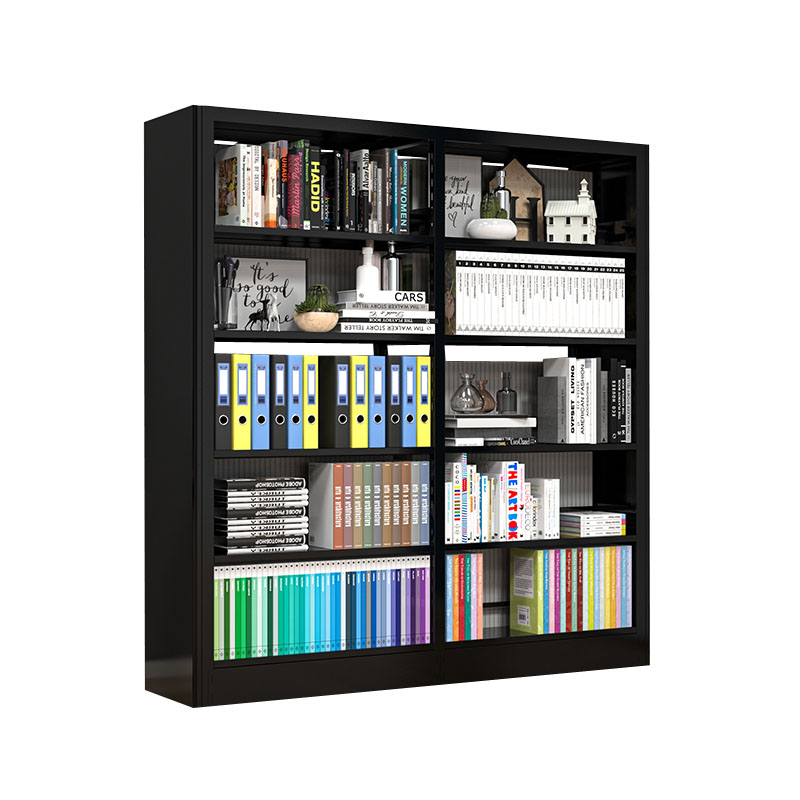 锦北 书架学校图书馆阅览室书籍架落地资料档案架黑色白色 双面一列二