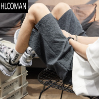 HLCOMANGENIOLAMODE夏季冰丝短裤男士2025新款美式复古休闲五分运动百搭