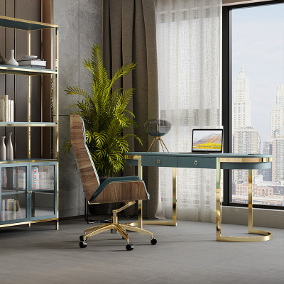 轻奢书桌家用小户型写字台简约现公台电脑桌椅咨询接待桌书房