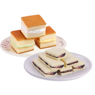 紫米蒸蛋糕早餐营养芝士抹茶面包休闲零食品糕点心紫米蒸蛋糕1斤送香蕉牛奶味蛋糕1斤