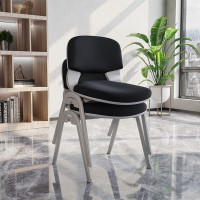 域赢培训椅电脑椅书房椅一体学生靠背职员办公椅子简约会议办公椅-黑色可堆叠