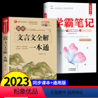 文言文+初中语文学霸笔记--共2册 初中通用 [正版]2024新版古诗词必背138篇初中文言文全解全练一本通人教版 译注