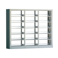 臻远ZY4072613 钢制书架资料架 双面6层一列三组白色 2800*450*2000mm