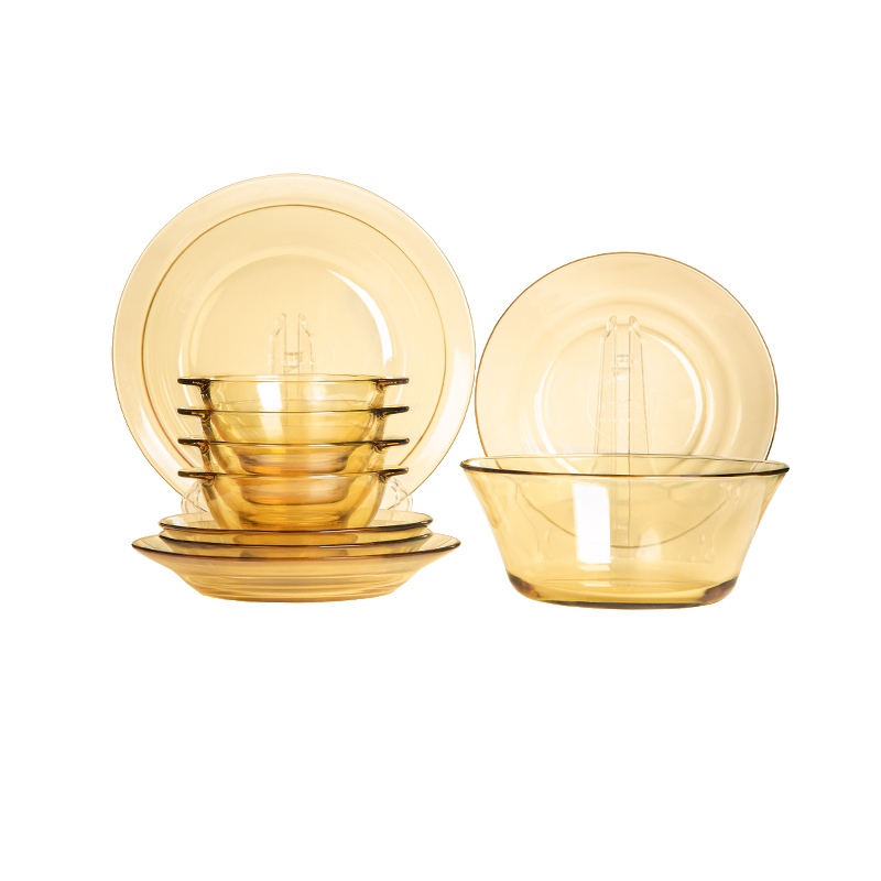 康宁pyrex 玻璃餐具10a件组(2个大汤盘+2个小汤盘+4个带耳碗+1个大色拉碗+1个大盘)PX-SY10A/HP