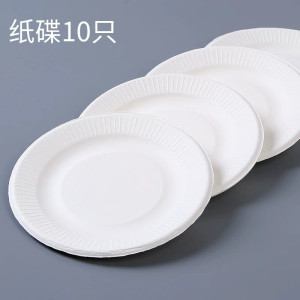 烧烤工具用品天然纸浆纸碗纸碟纸鱼盘环保一次性圆形野餐餐具