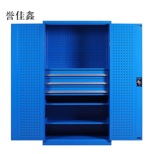 誉佳鑫工具柜加厚铁皮储物柜工厂车间用带抽屉汽修多功能收纳柜通门内三抽柜蓝色