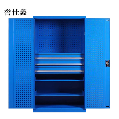 誉佳鑫工具柜加厚铁皮储物柜工厂车间用带抽屉汽修多功能收纳柜通门内三抽柜蓝色