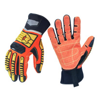 SHFY/赋远防砸手套SHFY-FZ101-XL橘黄颗粒防砸 薄款 带手套夹 副