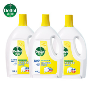 滴露(Dettol)清新柠檬衣物除菌液3L*3瓶配合洗衣液消毒液含有助洗成分辅助洗涤抑菌99.9%