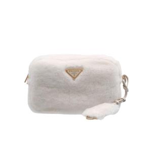 小羊皮金属徽标可调节单肩包都市通勤手提斜挎两用包 白色