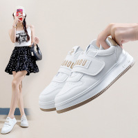 秋季小白鞋新款韩版ins女学生厚底增高皮面透气休闲鞋