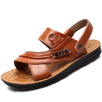 承发(CHENGFA)夏季新款男士凉鞋男真皮沙滩鞋牛皮防滑男土休闲鞋青年厚底凉拖鞋 男