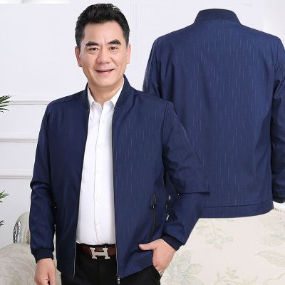 秋季中年男士外套休闲上衣男爸爸夹克薄款男装外套中老人年衣服裳凝荷