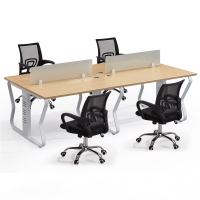 易企采 四人位含椅不含活动柜 职员屏风工位办公桌 240*120*75CM 单位:套