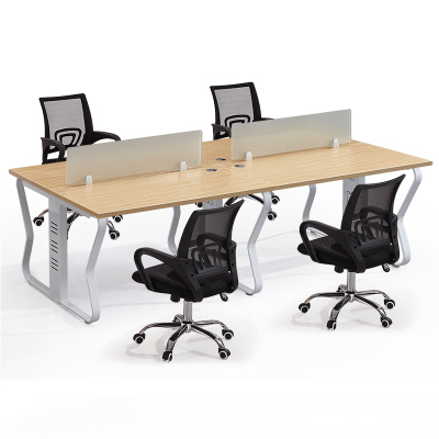 易企采 四人位含椅不含活动柜 职员屏风工位办公桌 240*120*75CM 单位:套