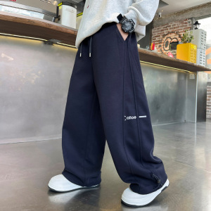 男童冬装裤子新款中大童秋冬款男孩加绒运动卫裤加厚休闲裤潮