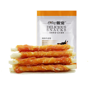 傲宠o'dog宠物 狗狗零食 鸡肉牛皮卷磨牙棒 泰迪小型犬磨牙零食 鸡肉味