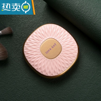 敬平小镜子女随身携带化妆镜便携折叠镜手持小型圆双面梳妆镜宿舍学生 樱花粉(一面双倍放大)便携式用镜