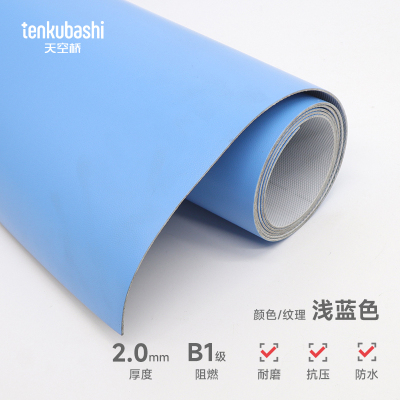 天空桥 塑胶地板PVC地板革 浅蓝色2.0mm 卷 地垫