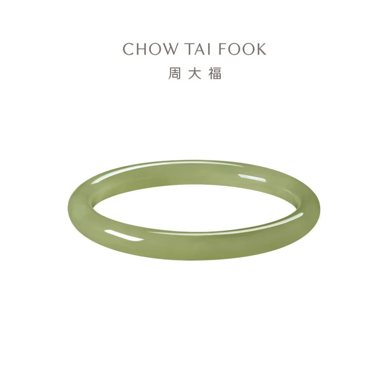 周大福温润古风细款圆条叮当镯和田玉手镯EOV13