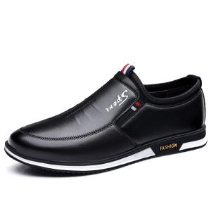 年新款男士休闲皮鞋牛皮正装商务皮鞋防滑乐福鞋高端男鞋