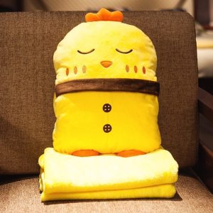 美帮汇小枕头汽车上抱枕被子两用靠垫靠枕三合一午休午睡办公室空调毯子