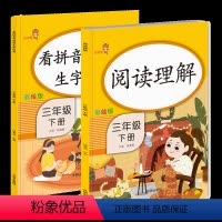 [正版]三年级下语文看拼音写词语阅读理解专项训练书全套两本套小学3年级同步练习册人教版生字注音训练默写能手天天练每日一