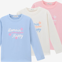 [新品5折价:45元]铅笔俱乐部童装2025年秋装新款女童T恤儿童百搭印花长袖衫中大童上衣