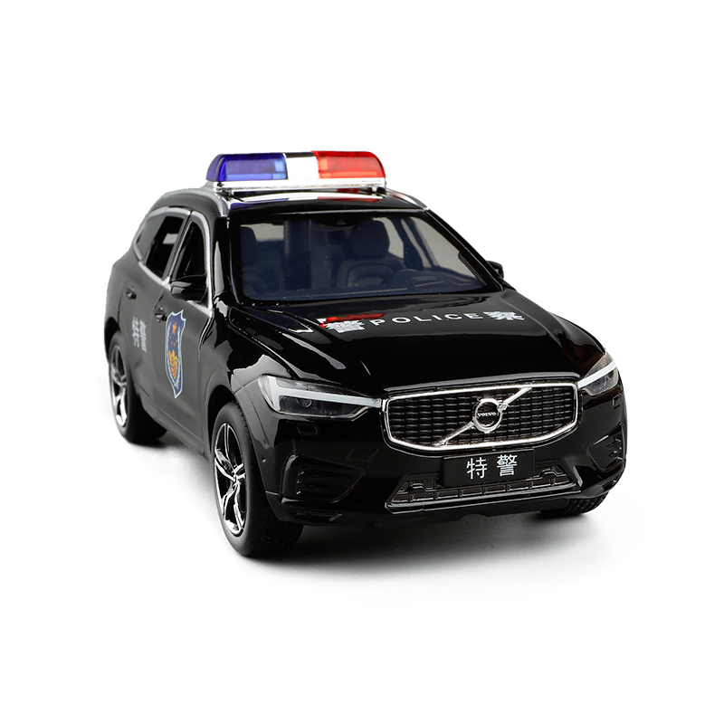 1/32 金属仿真 沃尔沃xc60警车小汽车模型玩具特警车儿童玩具